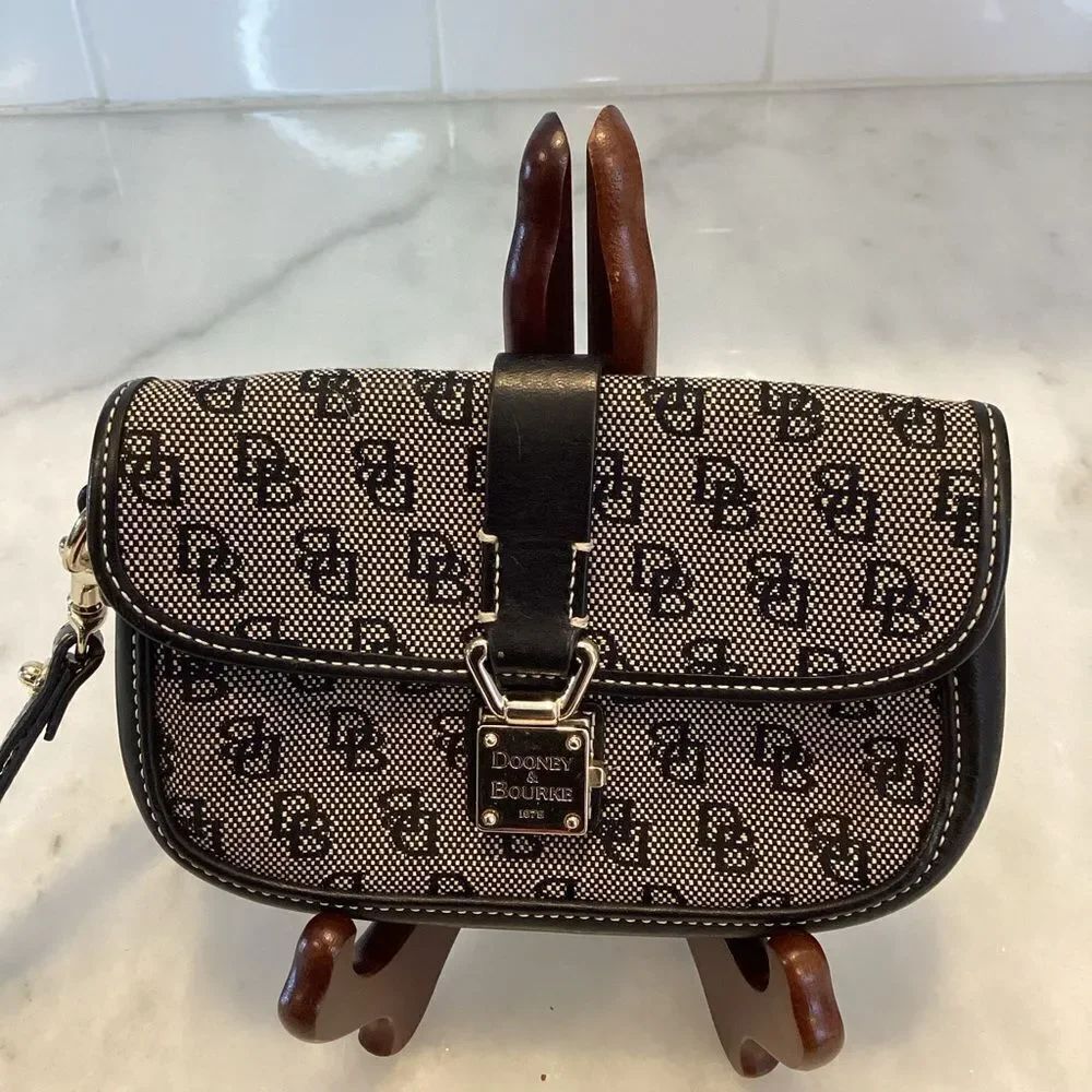 Dooney & Bourke Signature Monogram Logo Clutch Wristlet